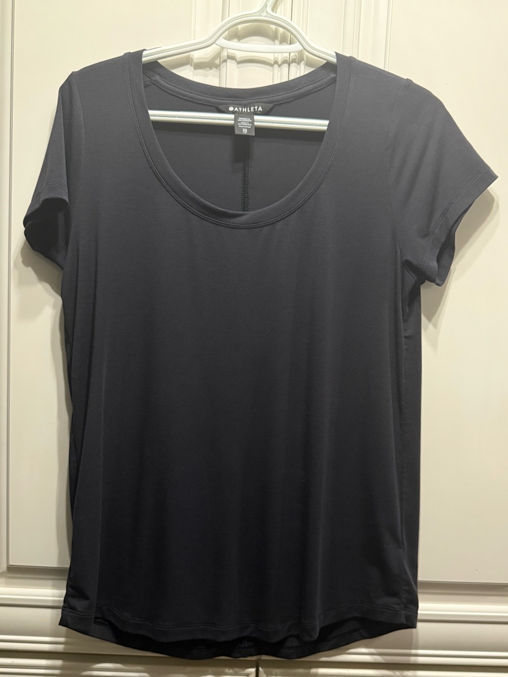 Athleta Blue Scoop Neck Stratus II Short Sleeve Performance Tee